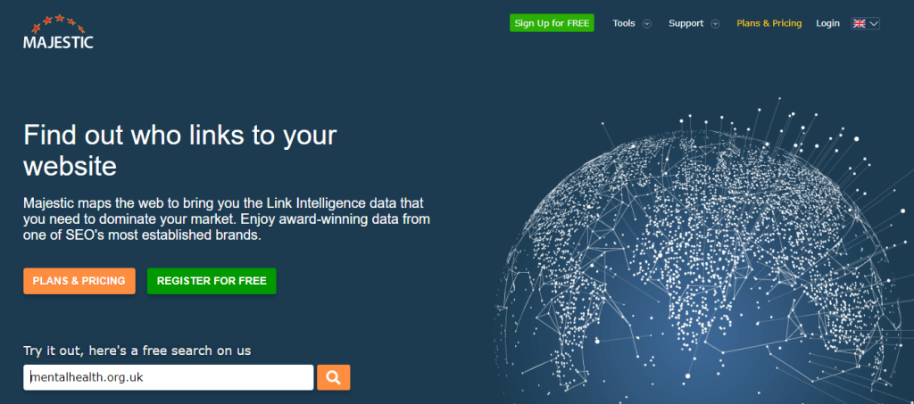 majestic seo home page