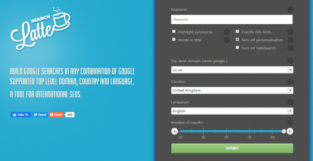 search latte home page