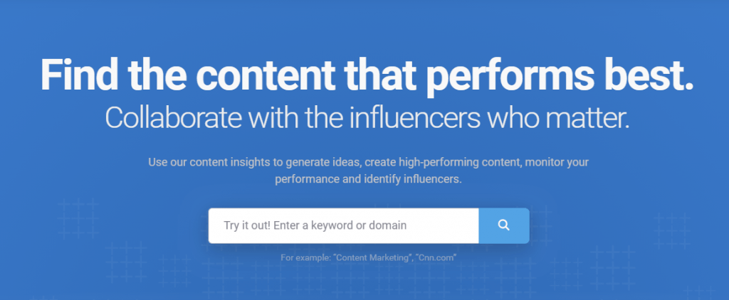 app buzzsumo homepage