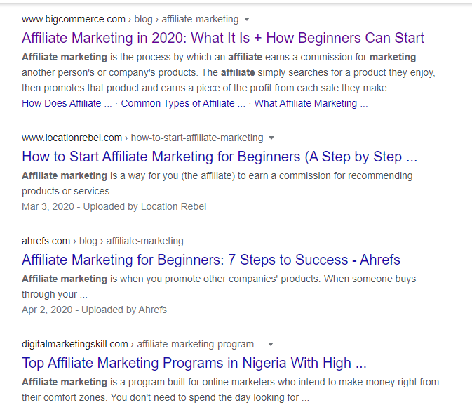 Google search result page without Moz bar