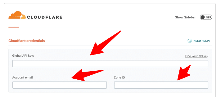 الإعداد العالمي Cloudflare