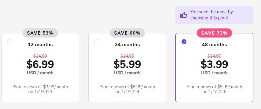 Plano de hospedagem compartilhada Hostinger com preços com desconto