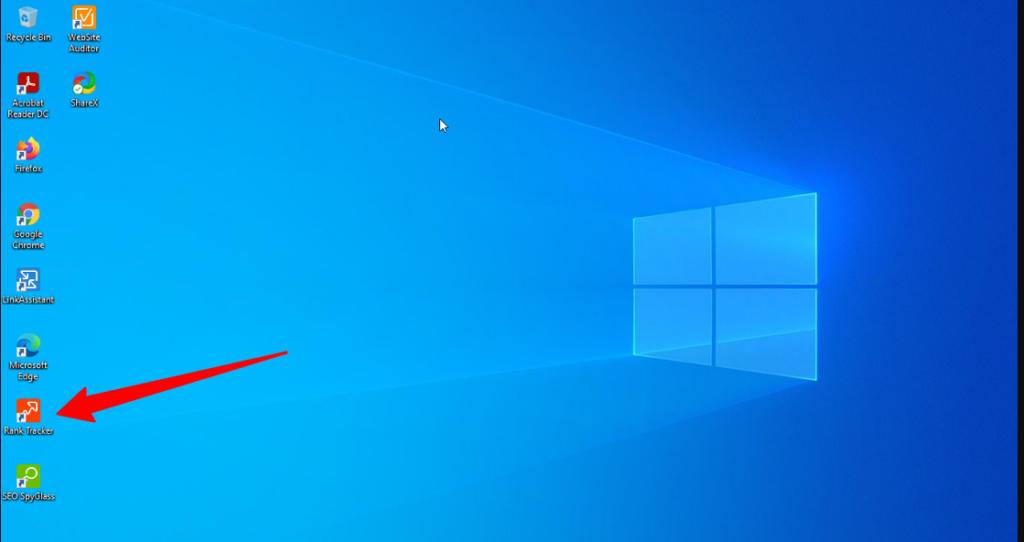 ícone do rastreador de classificação na página inicial do Windows 10