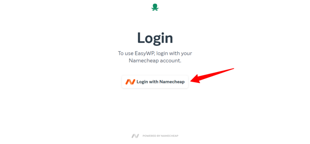 NameCheap faça login na página do painel do Easywp
