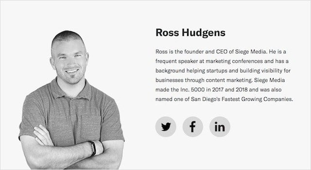 Author Bio Example Ross Hudgens