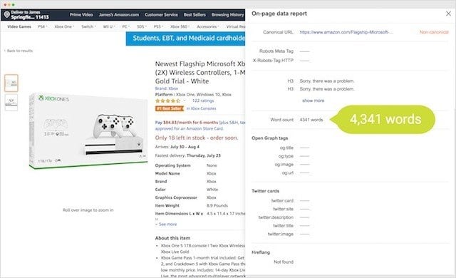 Amazon Product Page