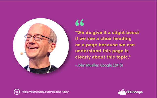 John Mueller Header Tags Quote