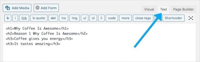 Adding H1 Tags WordPress HTML Block