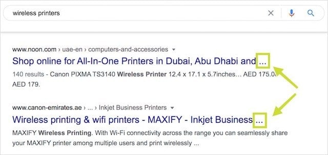 اقتطاع العنوان SERPs