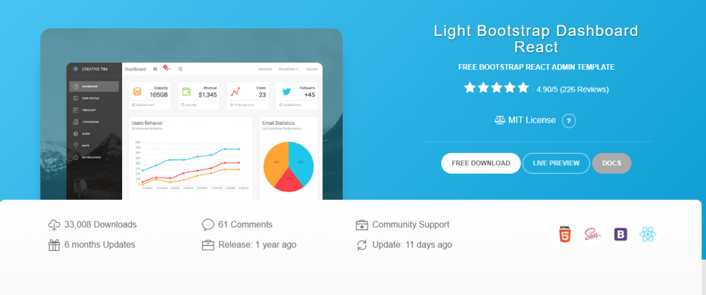 Light Bootstrap Dashboard React-ฟรี React เทมเพลต