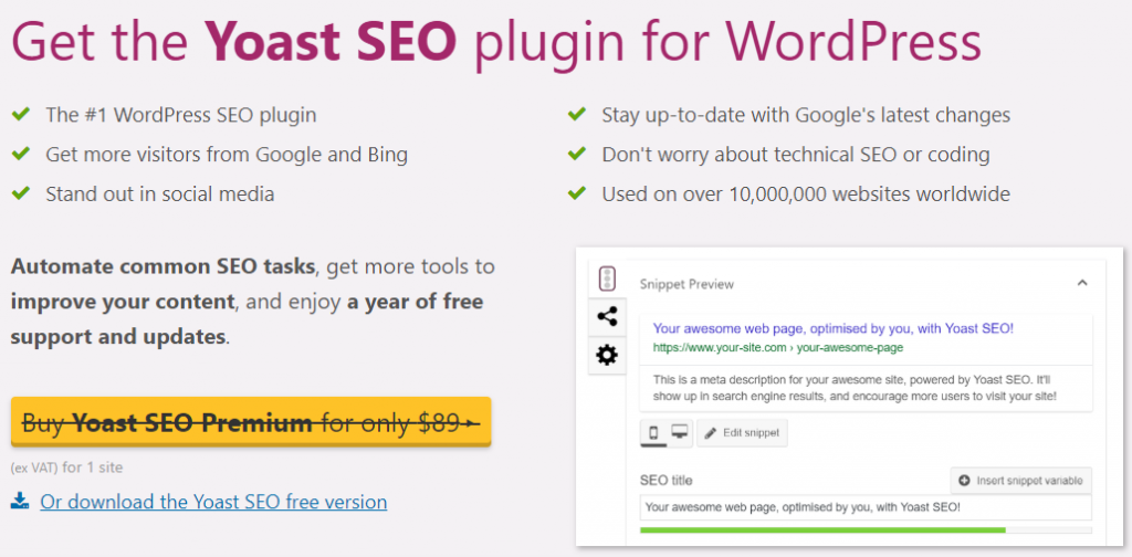 WordPress için Yoast SEO eklentisi