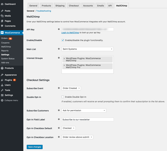 woocommerce wordpress eklentisi ve uzantıları ücretsiz indir-MailChimp