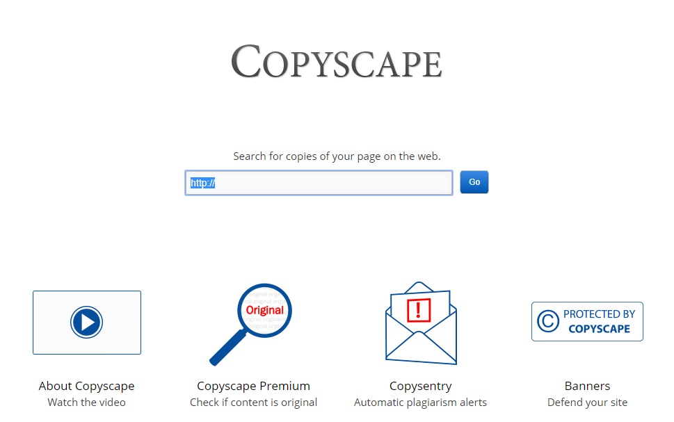CopyScape-Top Herramientas gratuitas de verificación de plagio en línea