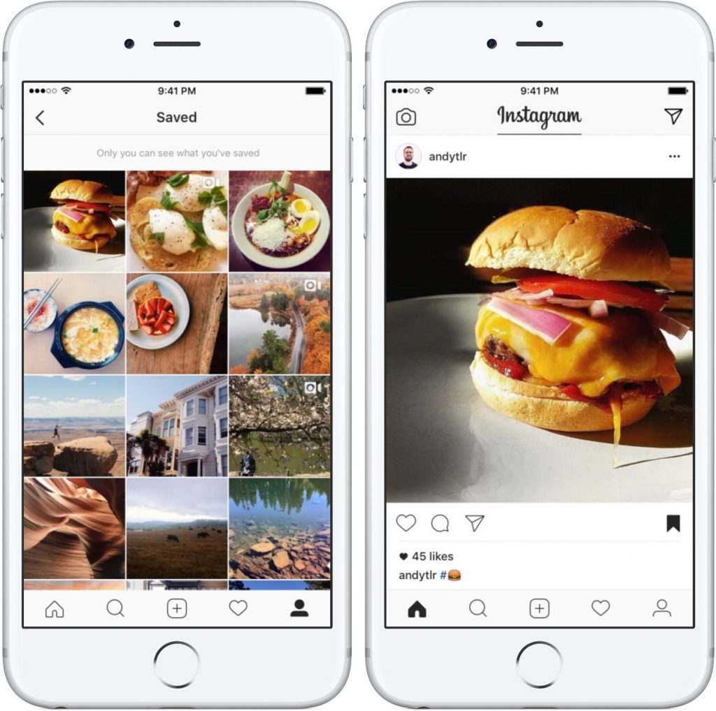 Guardar las publicaciones en las características de Instagram