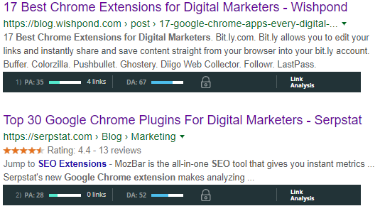 Las mejores extensiones SEO de Chrome para comercializadores digitales y SEO-MozBar