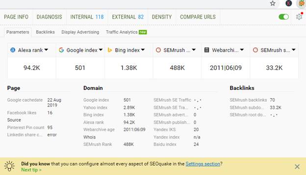 Las mejores extensiones de Chrome para SEO para comercializadores digitales y SEO-SEOquake
