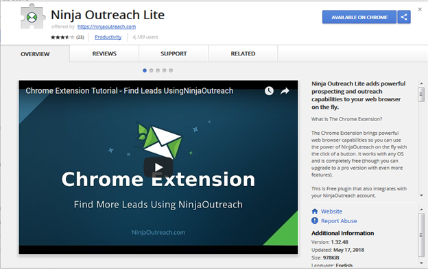 Las mejores extensiones SEO de Chrome para comercializadores digitales y la extensión SEO-Ninja Outreach Lite