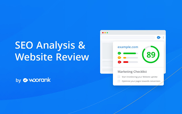 extensión de análisis por Woorank