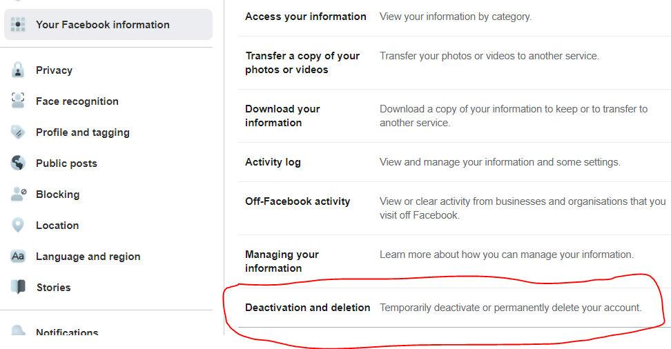 Appuyez sur Désactivation et suppression