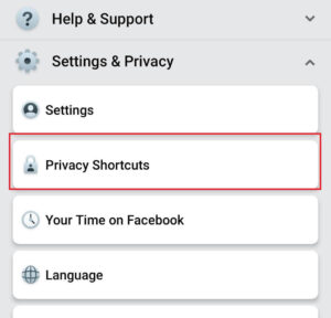 Appuyez sur Raccourcis de confidentialité