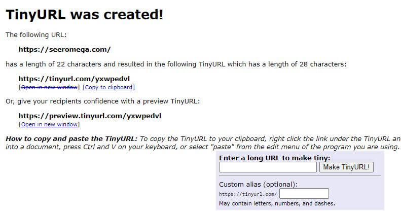 raccourcir l'url minuscule