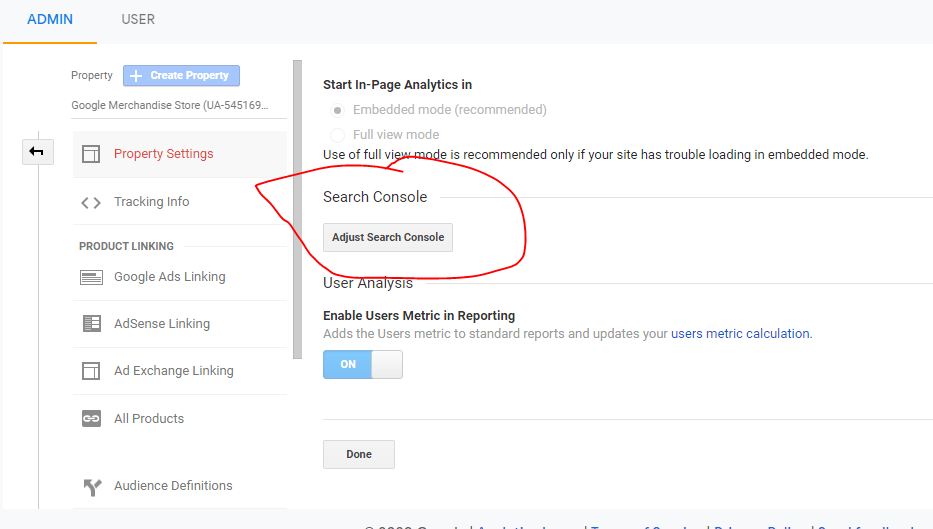 Connectez Google Analytics et Google Search Console