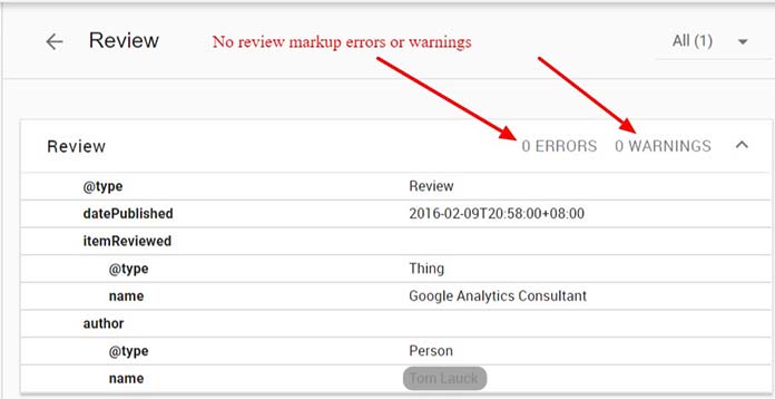 Google構造化データテストツールで見つかったマークアップエラーと警告を確認します