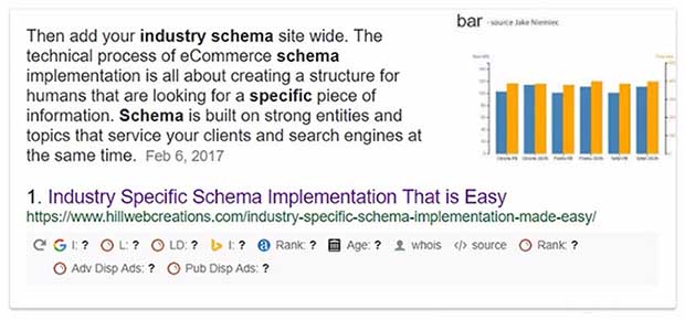 Богатый фрагмент Google с изображением