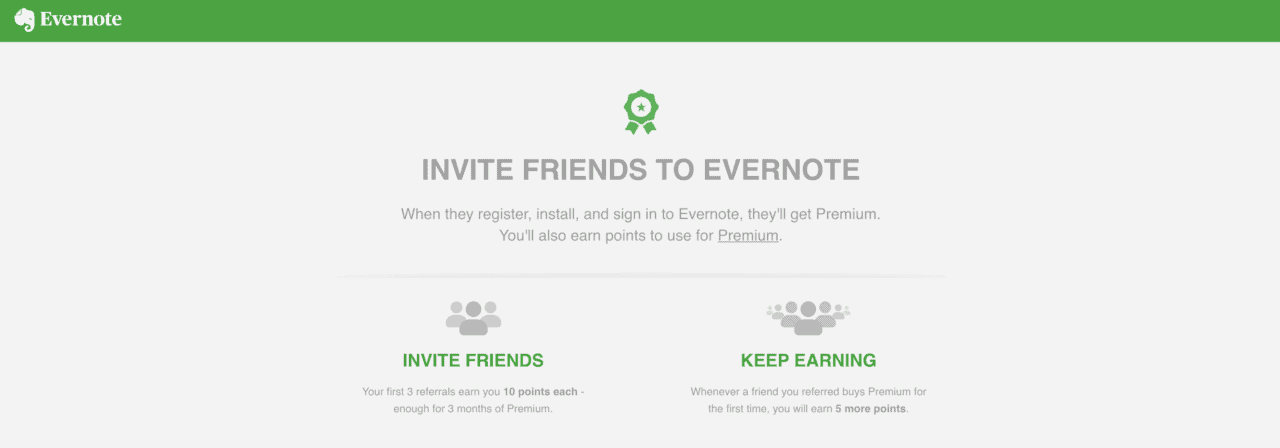 evernote 推荐计划 - 建立客户忠诚度