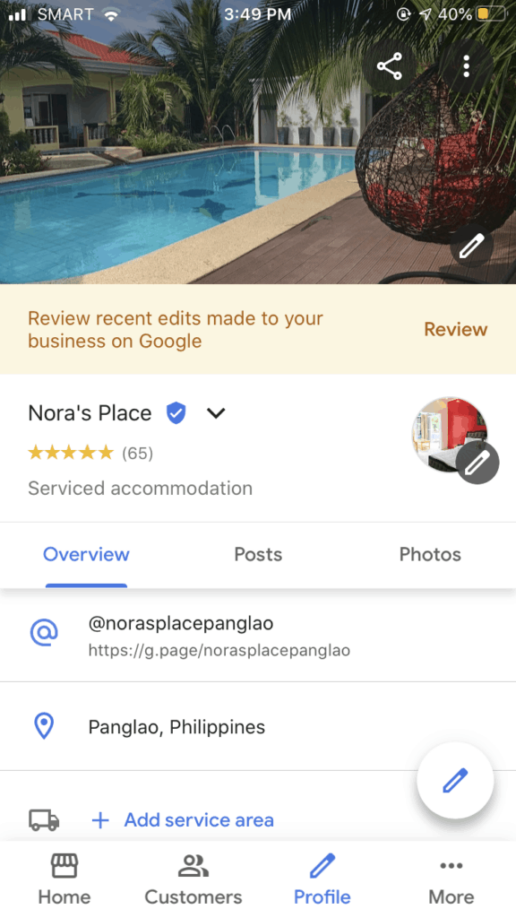 zaktualizuj profil gmb na telefonie komórkowym