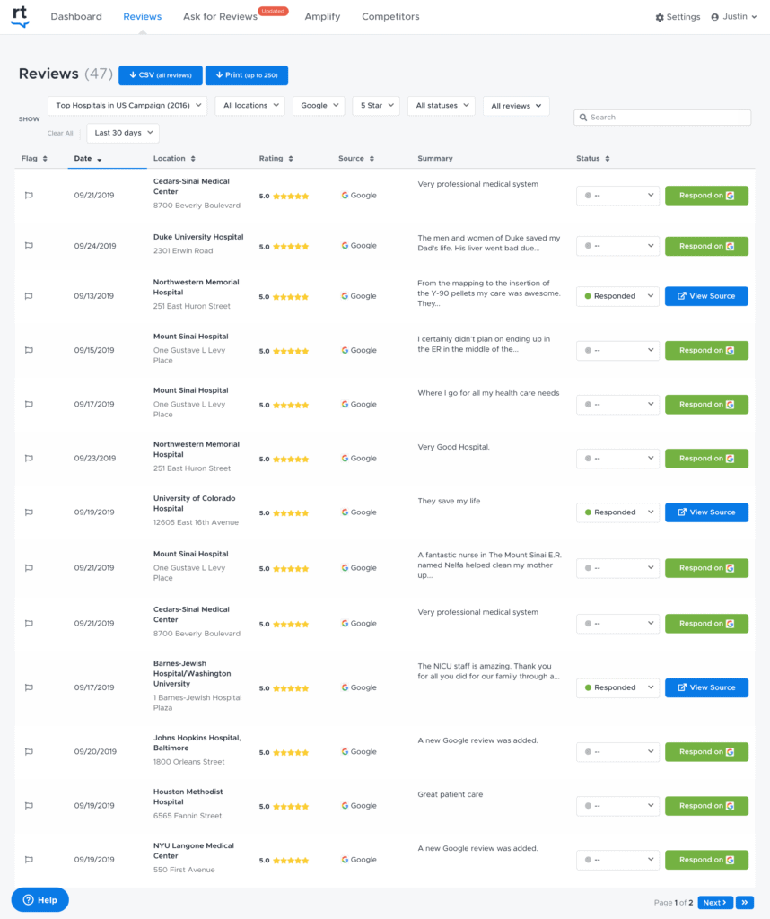 ติดตามรีวิวบนโซเชียลมีเดียด้วยแดชบอร์ด ReviewTrackers