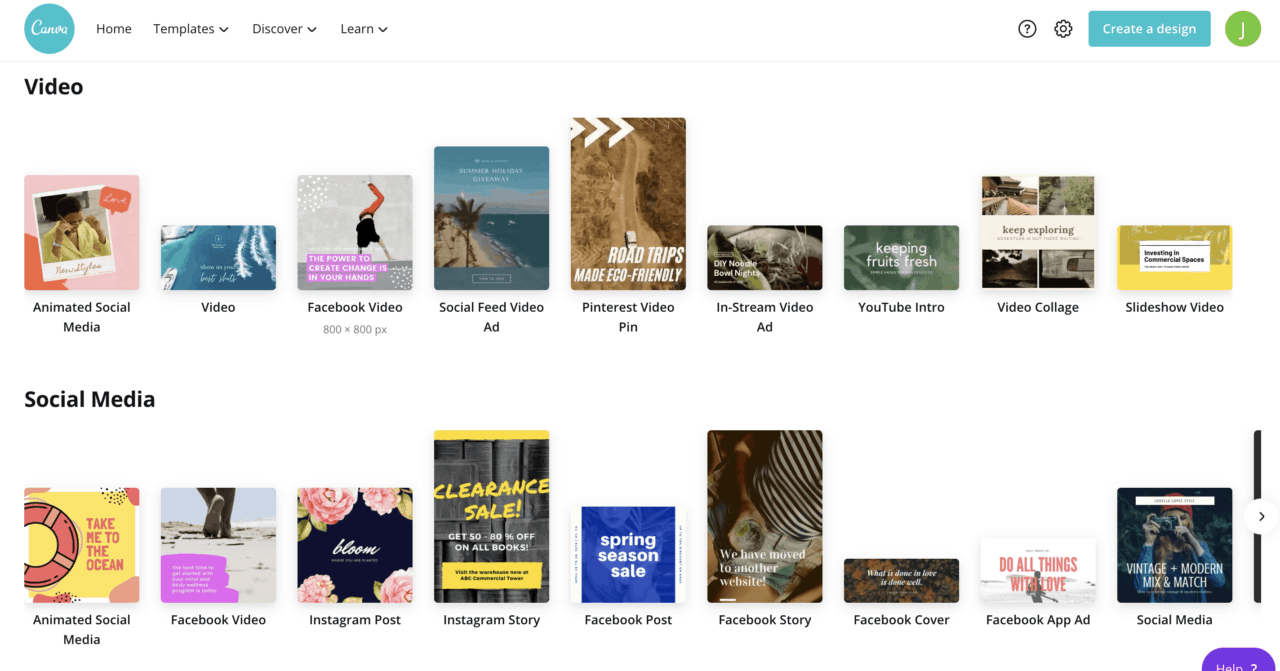 เทมเพลตโซเชียลมีเดีย canva
