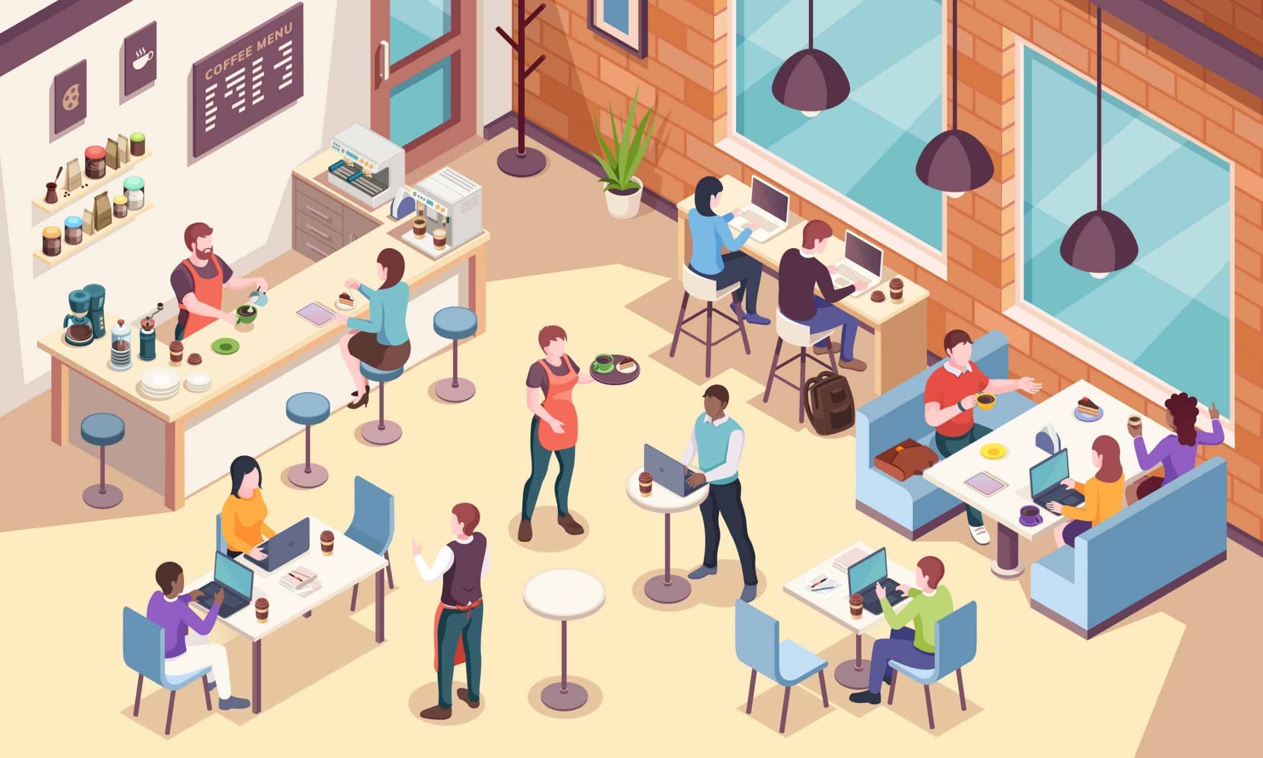 ein Bild eines überfüllten Cafés