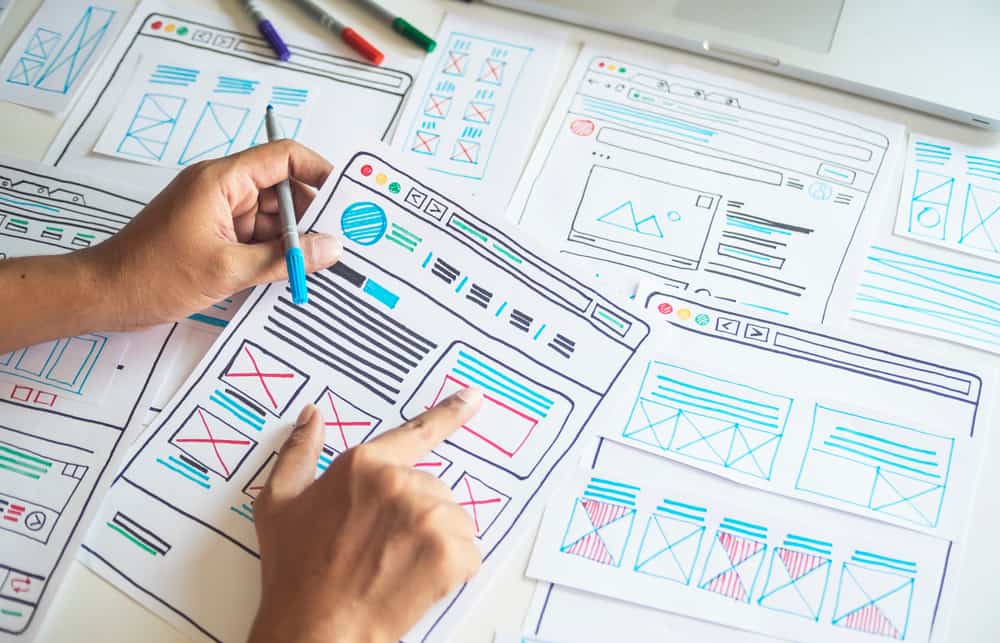Image illustrant la planification créative et le développement de sites Web