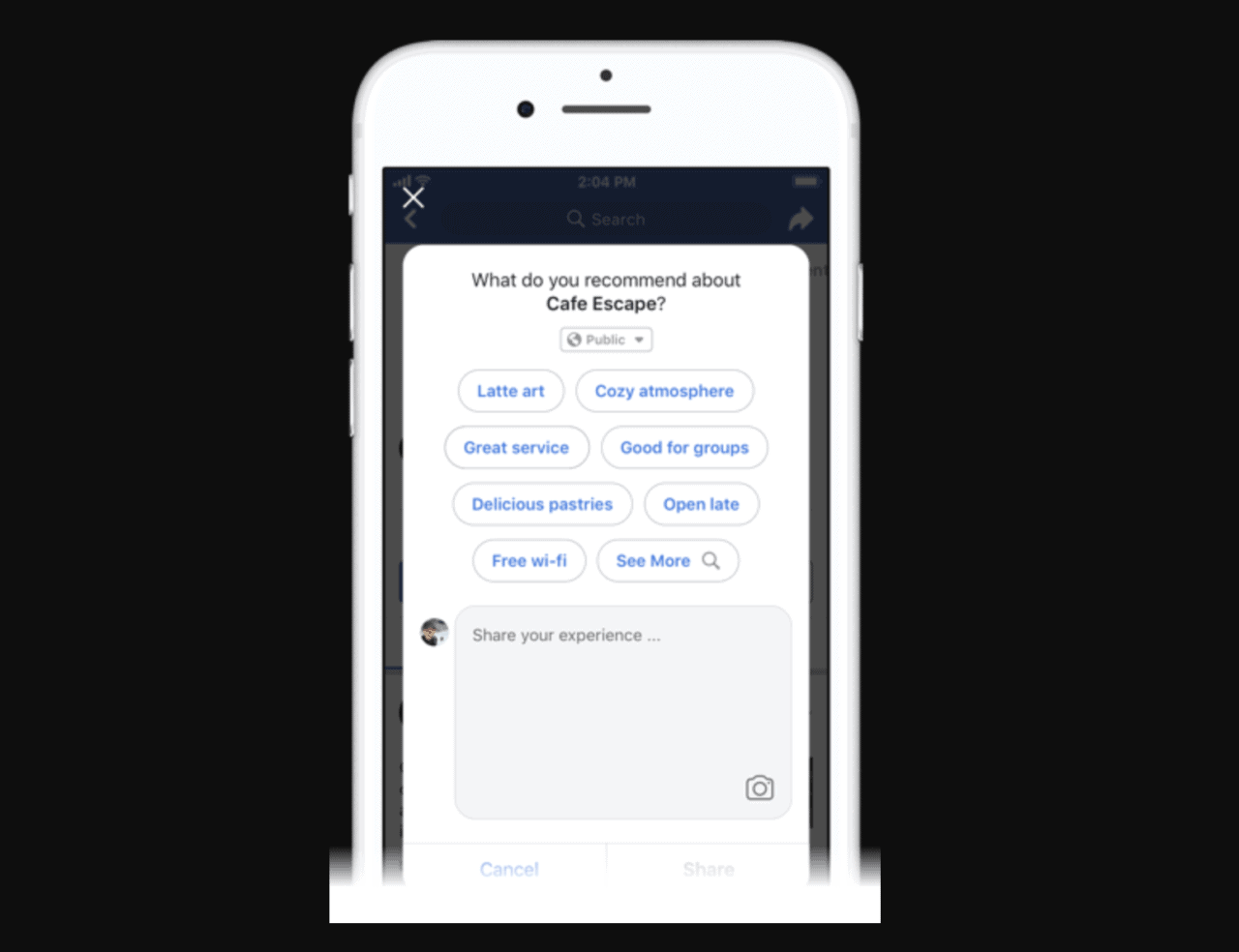 Exemplu de cuvinte cheie comune găsite în Recomandările Facebook
