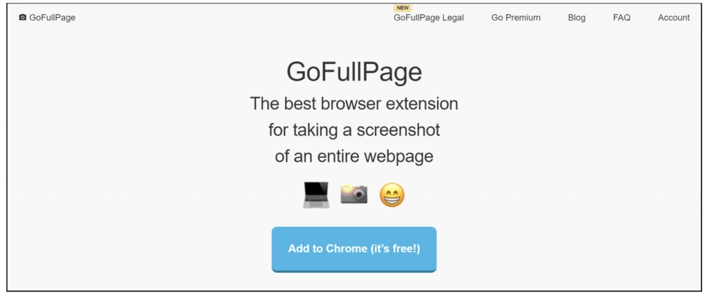 extensión de captura de pantalla gofullpage