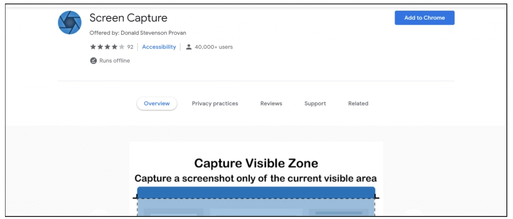 extensión de captura de pantalla