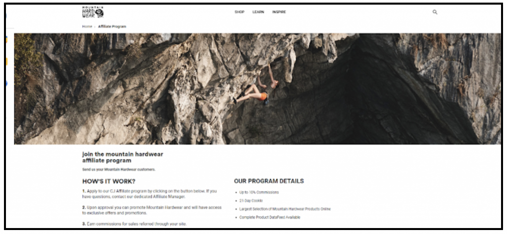 mejor programa de afiliados al aire libre