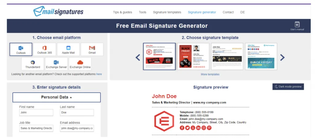 criador de assinatura de e-mail