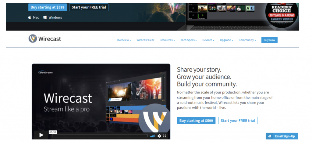 Software di streaming live di YouTube