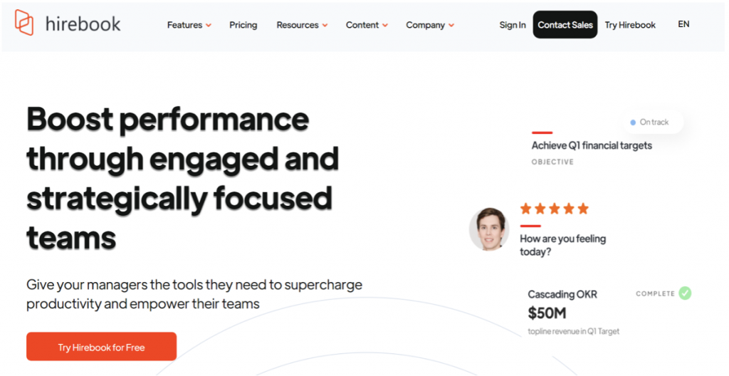 Die Okr-Software von Hirebook