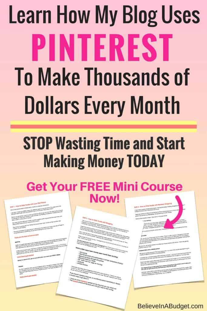 Setiap bulan blog saya menghasilkan ribuan dolar, sebagian besar karena Pinterest. Lebih dari 90% lalu lintas saya setiap bulan berasal dari Pinterest, yang membantu saya menghasilkan lebih banyak uang! Jika Anda ingin menghasilkan lebih banyak uang, pelajari cara saya memulai blog dan dapatkan penghasilan penuh waktu!
