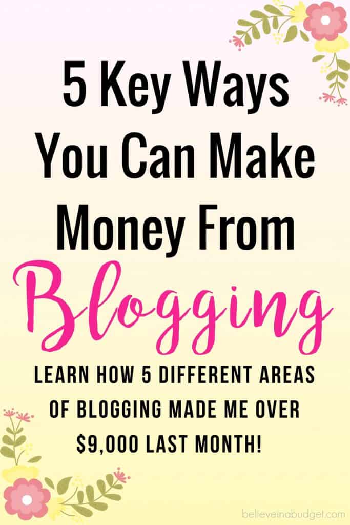 Saya tidak pernah menyadari ada begitu banyak cara untuk menghasilkan uang dari blogging. Jika Anda tertarik untuk mendapatkan penghasilan tambahan atau satu hari blogging penuh waktu, posting ini membagikan 5 cara berbeda agar blog saya menghasilkan uang setiap bulan. Sangat membantu untuk menjadi beragam dan mendapatkan uang dari berbagai sumber pendapatan. Inilah cara saya menghasilkan uang setiap bulan - ini adalah bulan terbaik saya dan saya baru menjadi blogger selama 1,5 tahun!