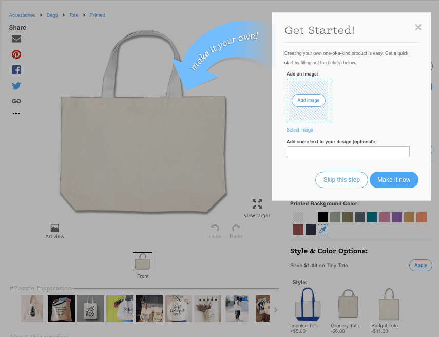 Desain Tas Tote Zazzle