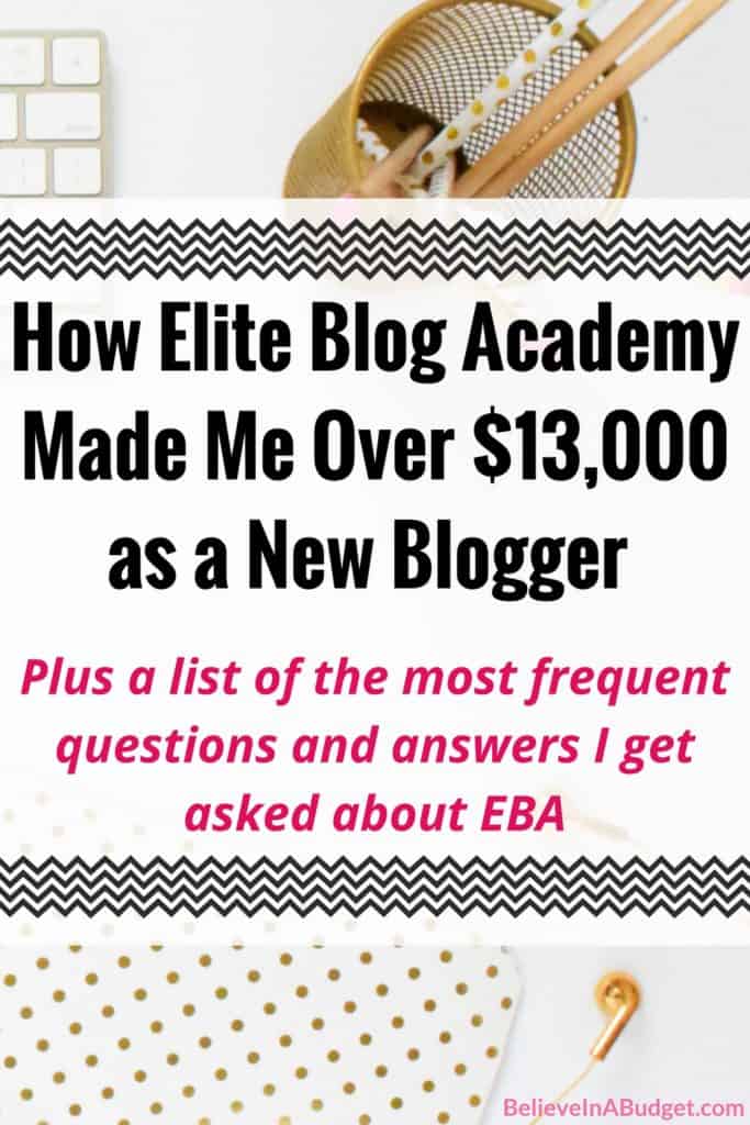 精英博客学院让我的博客变得更好!这是我作为新博主上的唯一一堂课,每一分钱都值得!在 6 个月内,我的博客从我从 EBA 学到的技巧中赚了超过 13,000 美元。如果您正在争论是否要参加这门课程,我正在回答许多人的一系列问题,以及该课程的优缺点,以及我发现对我真正有用的内容!