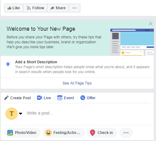 passos para criar uma página de negócios no Facebook