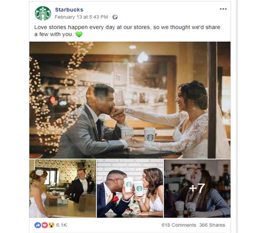 Exemplo de página comercial do Facebook