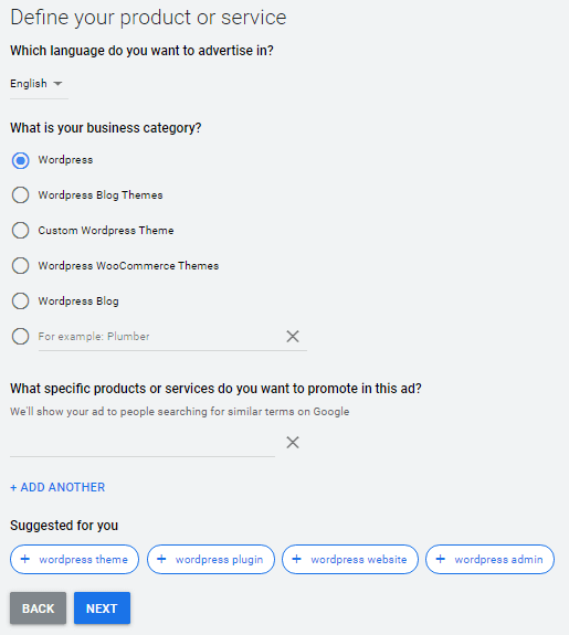 como definir seu produto no anúncio do Google