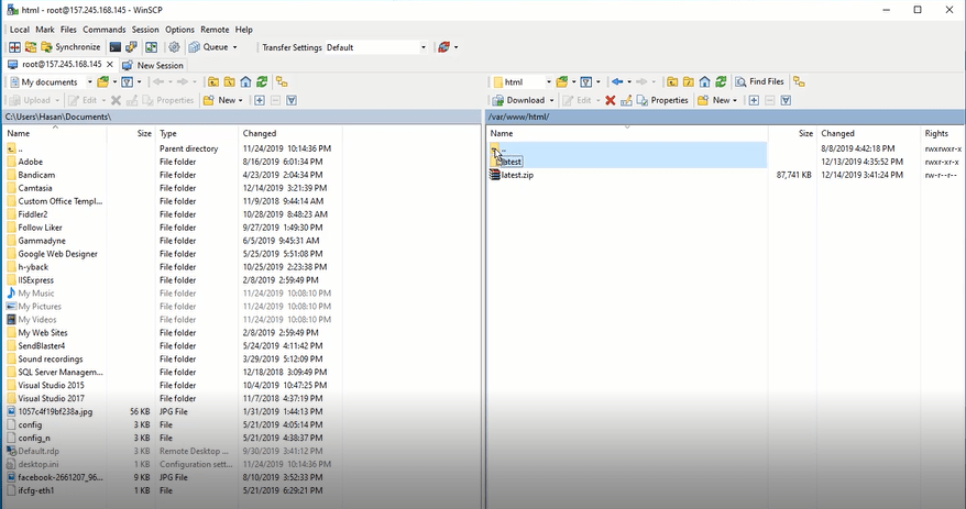 Mailwizz Kurulum winscp
