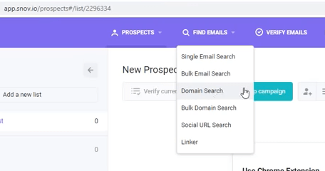 snov.io 이메일 스크래핑